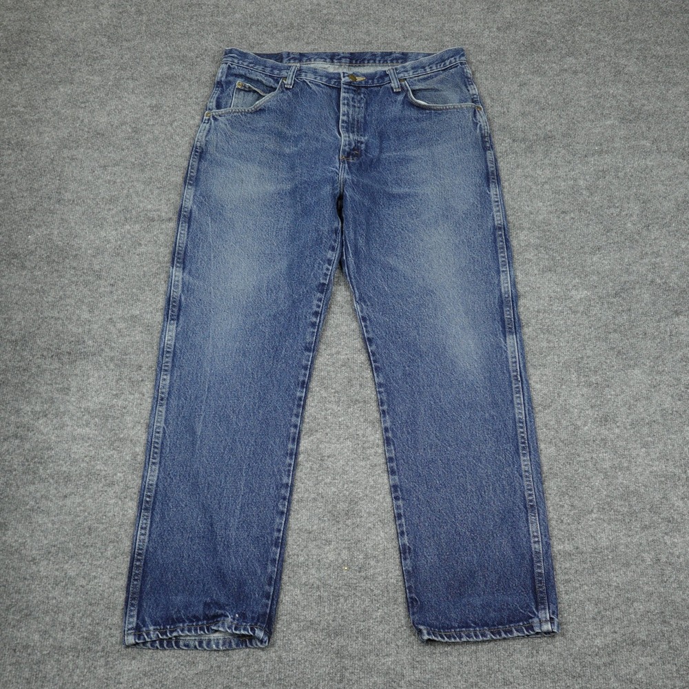 Wrangler Jeans Mens 38 Blue Regular Fit 965T1MR Straight Leg Denim